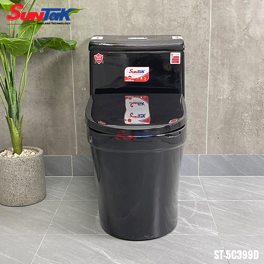Bồn Cầu Màu Đen Thân Lùn 1 Khối