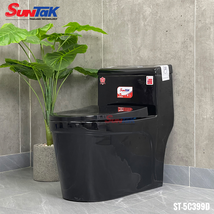 Bồn Cầu Màu Đen Thân Lùn 1 Khối