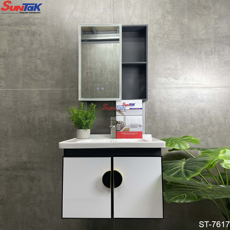 Tủ Lavabo Nhà Tắm Gương Đèn LED Nhôm