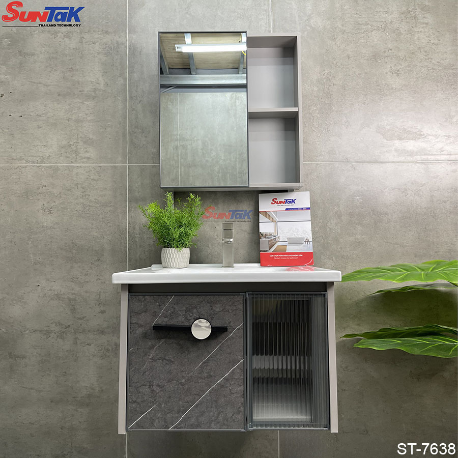 Tủ Lavabo Nhà Tắm Nhôm Màu Xám