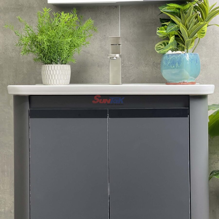Tủ Lavabo Nhà Tắm Thông Minh Nhôm Màu Ghi