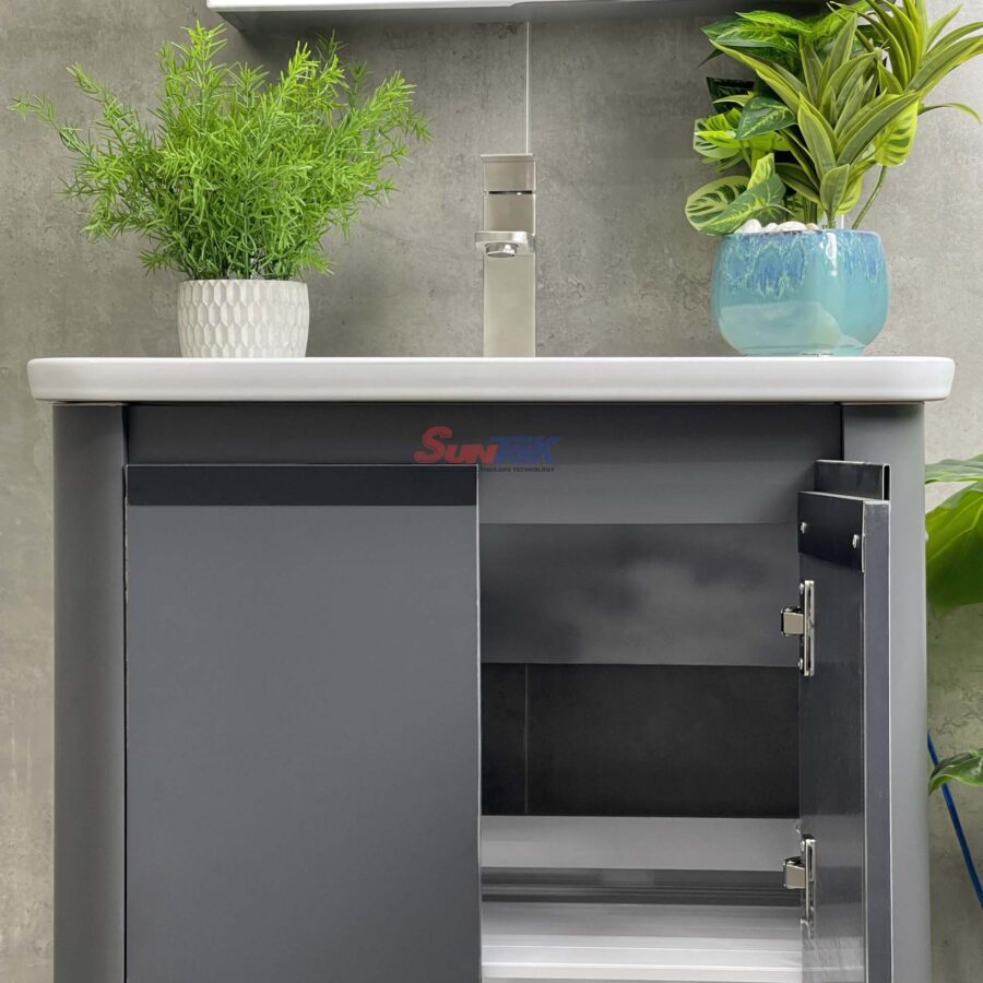 Tủ Lavabo Nhà Tắm Thông Minh Nhôm Màu Ghi