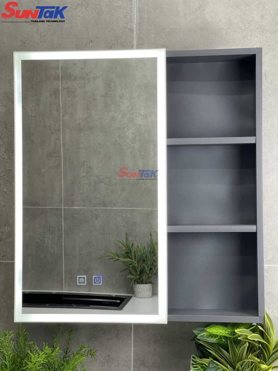 Tủ Lavabo Nhà Tắm Thông Minh Nhôm Màu Ghi