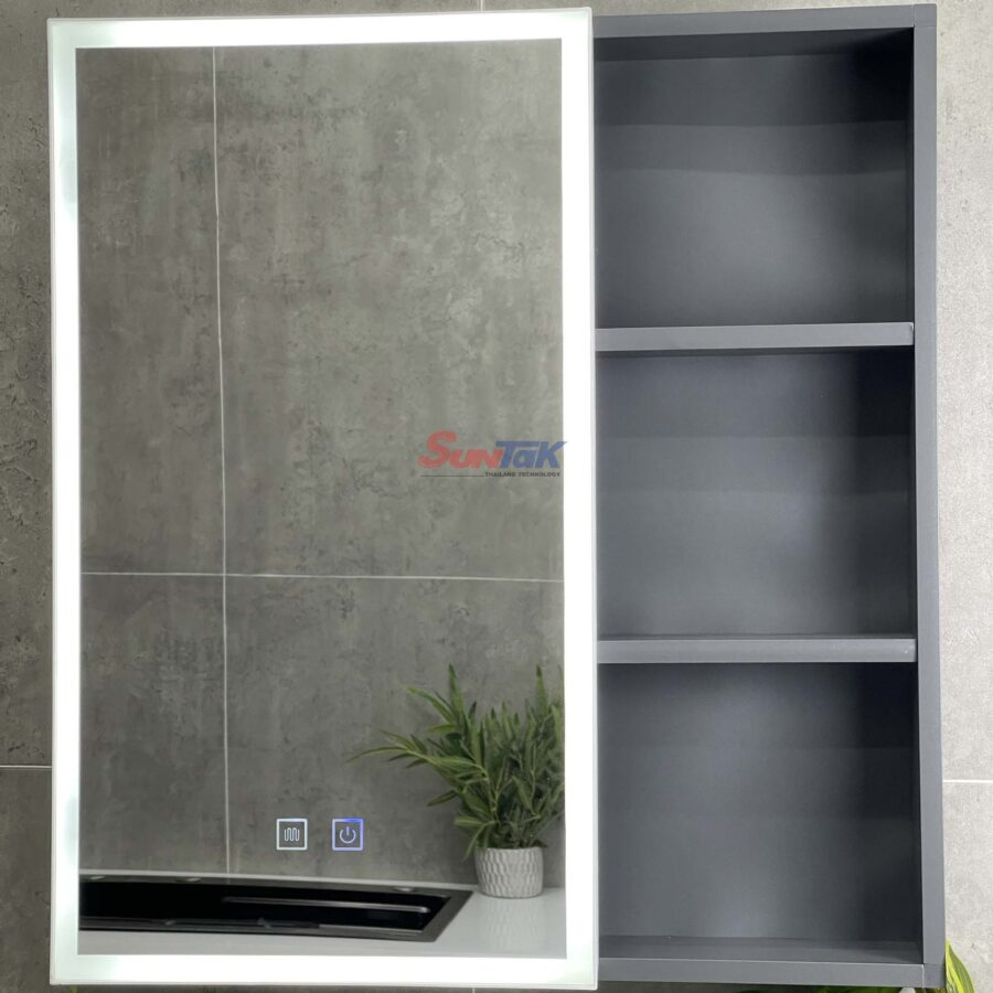 Tủ Lavabo Nhà Tắm Thông Minh Nhôm Màu Ghi