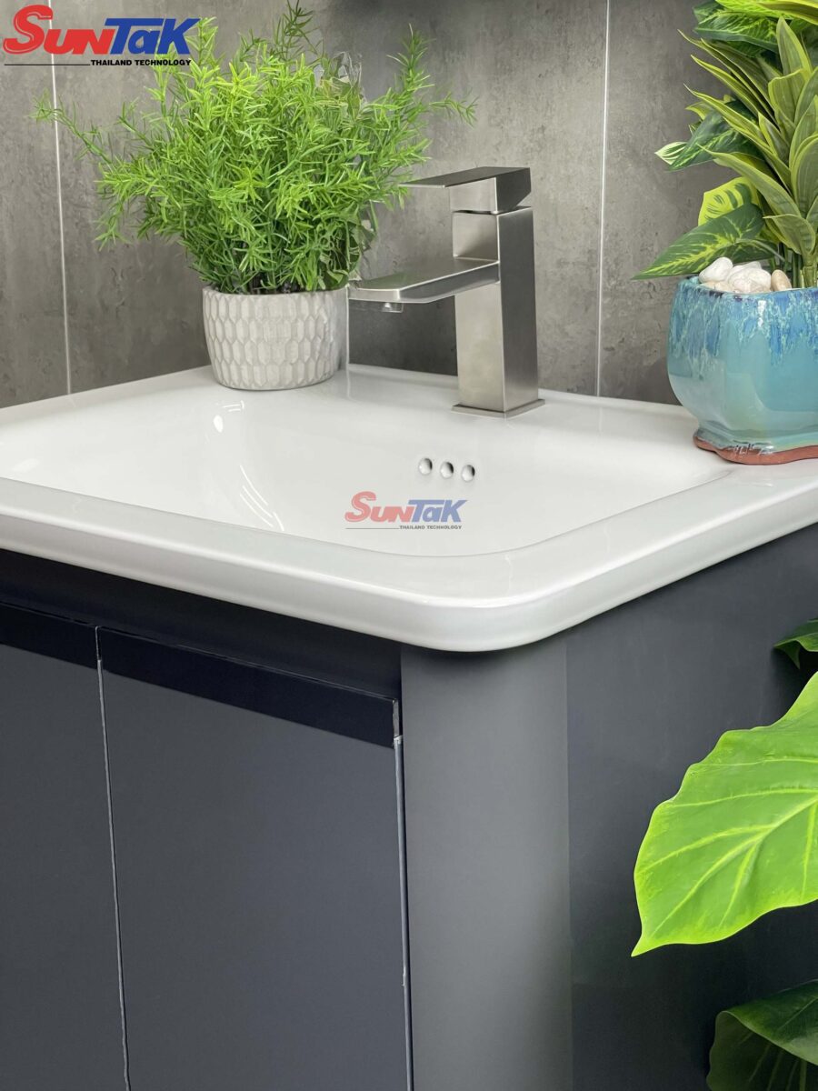 Tủ Lavabo Nhà Tắm Thông Minh Nhôm Màu Ghi
