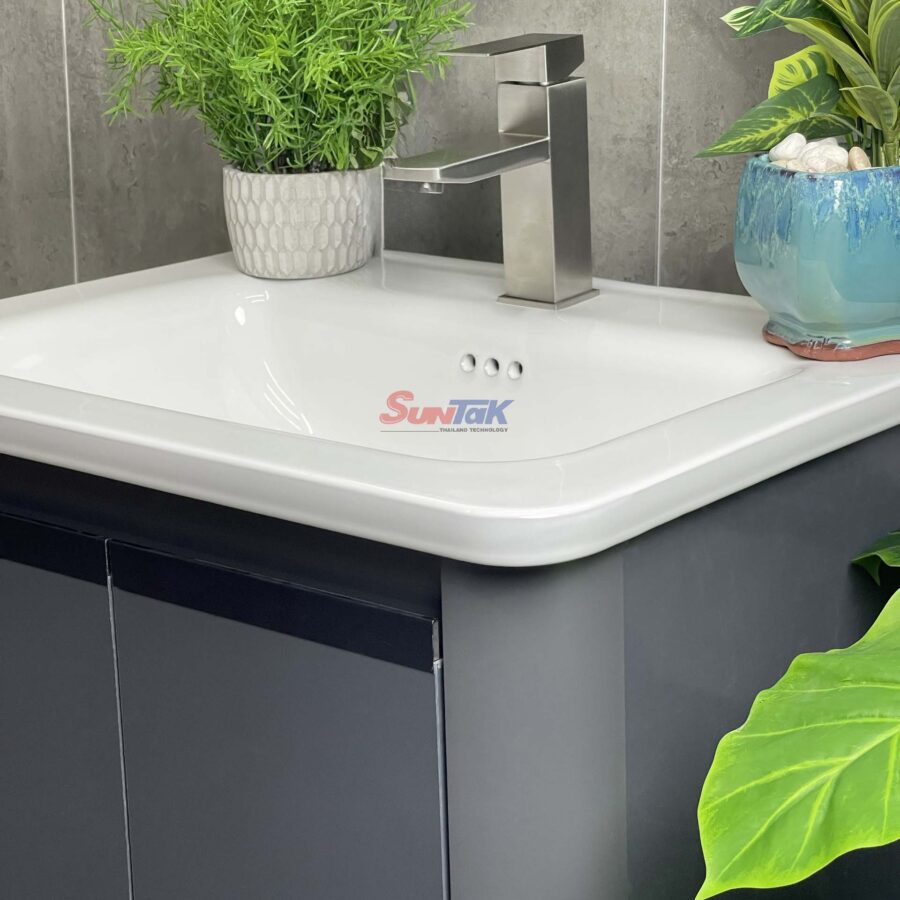 Tủ Lavabo Nhà Tắm Thông Minh Nhôm Màu Ghi