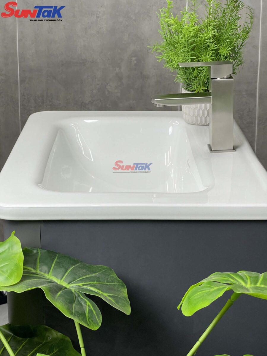 Tủ Lavabo Nhà Tắm Thông Minh Nhôm Màu Ghi