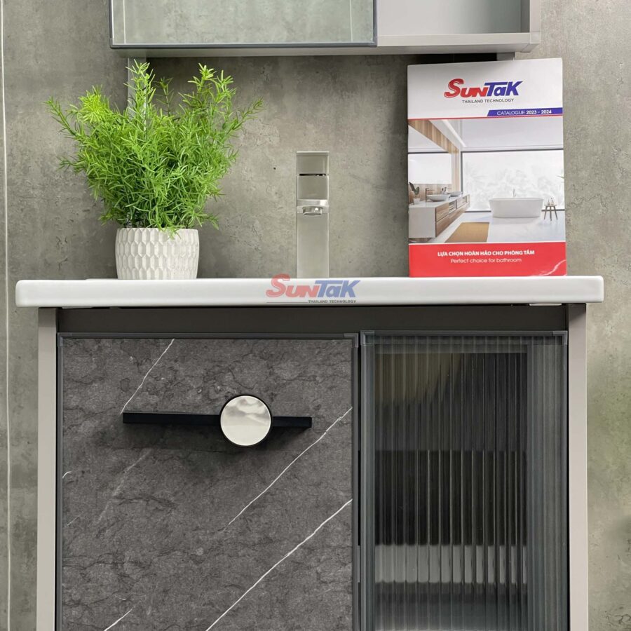Tủ Lavabo Nhà Tắm Nhôm Màu Xám
