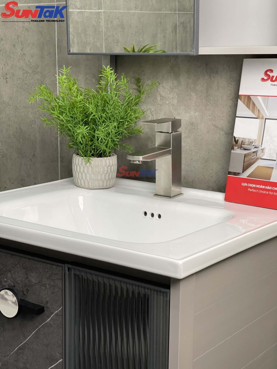 Tủ Lavabo Nhà Tắm Nhôm Màu Xám