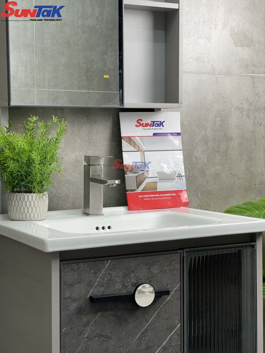 Tủ Lavabo Nhà Tắm Nhôm Màu Xám