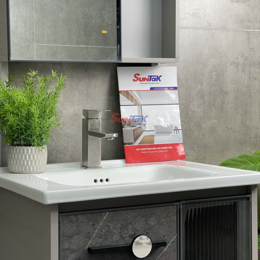 Tủ Lavabo Nhà Tắm Nhôm Màu Xám