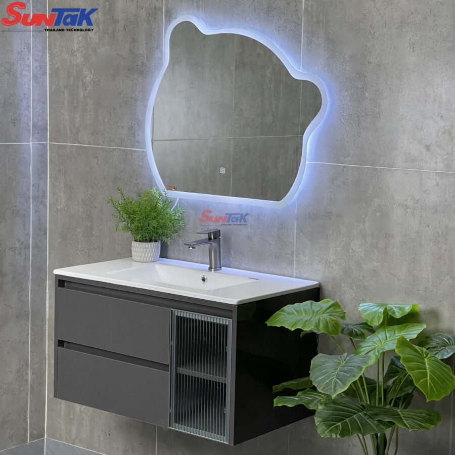 Tủ Lavabo Nhựa PVC Gương LED Hình Gấu