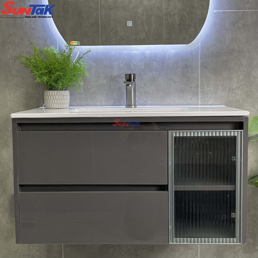 Tủ Lavabo Nhựa PVC Gương LED Hình Gấu