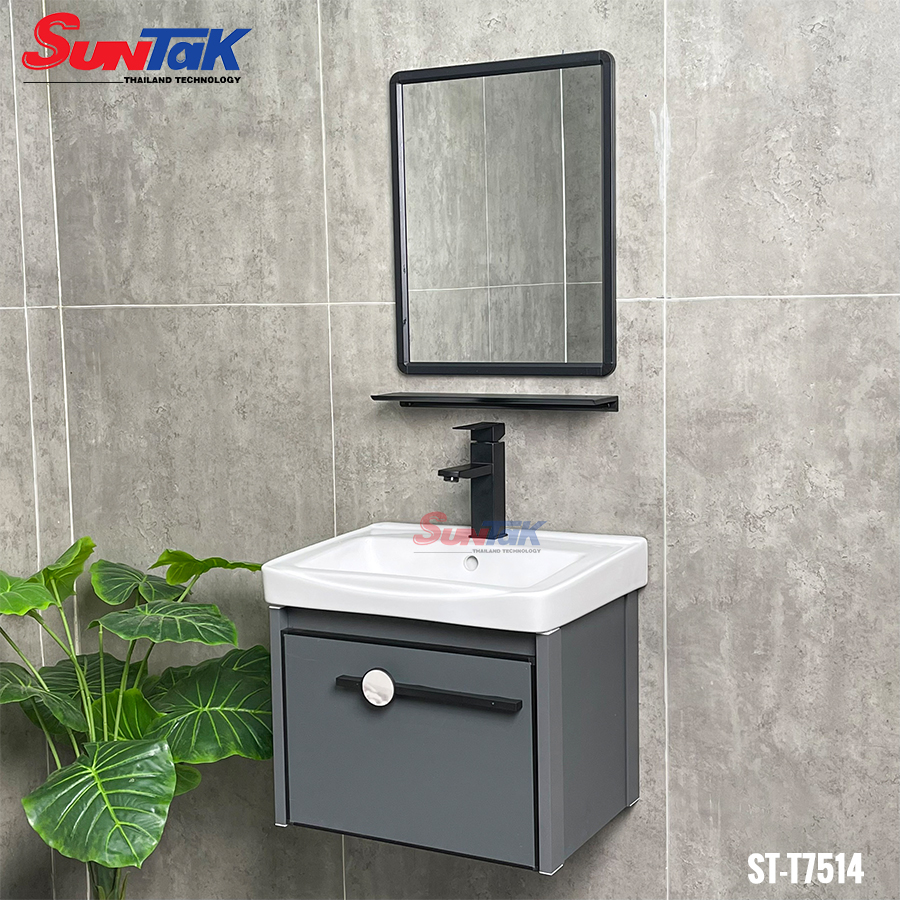 Tủ Lavabo Nhôm Màu Xám 1 Cánh