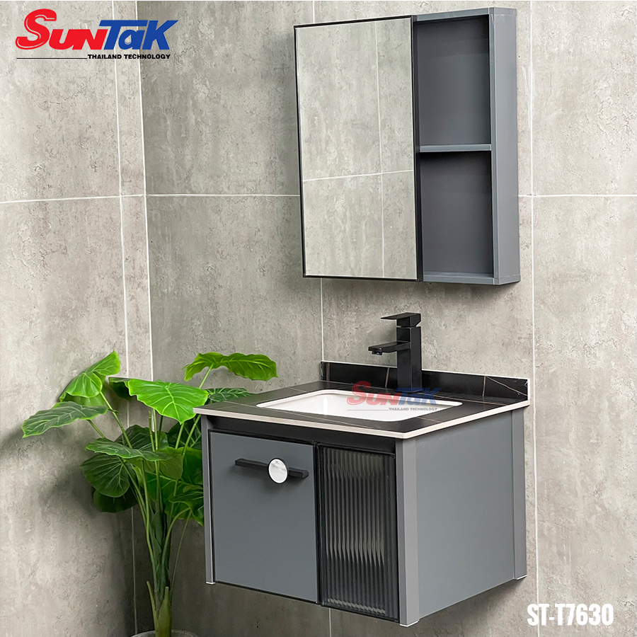 Tủ Lavabo Nhà Tắm Nhôm 2 Cánh 60cm