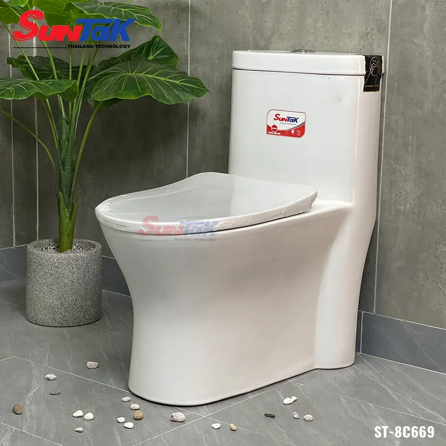 bồn cầu 1 khối trắng