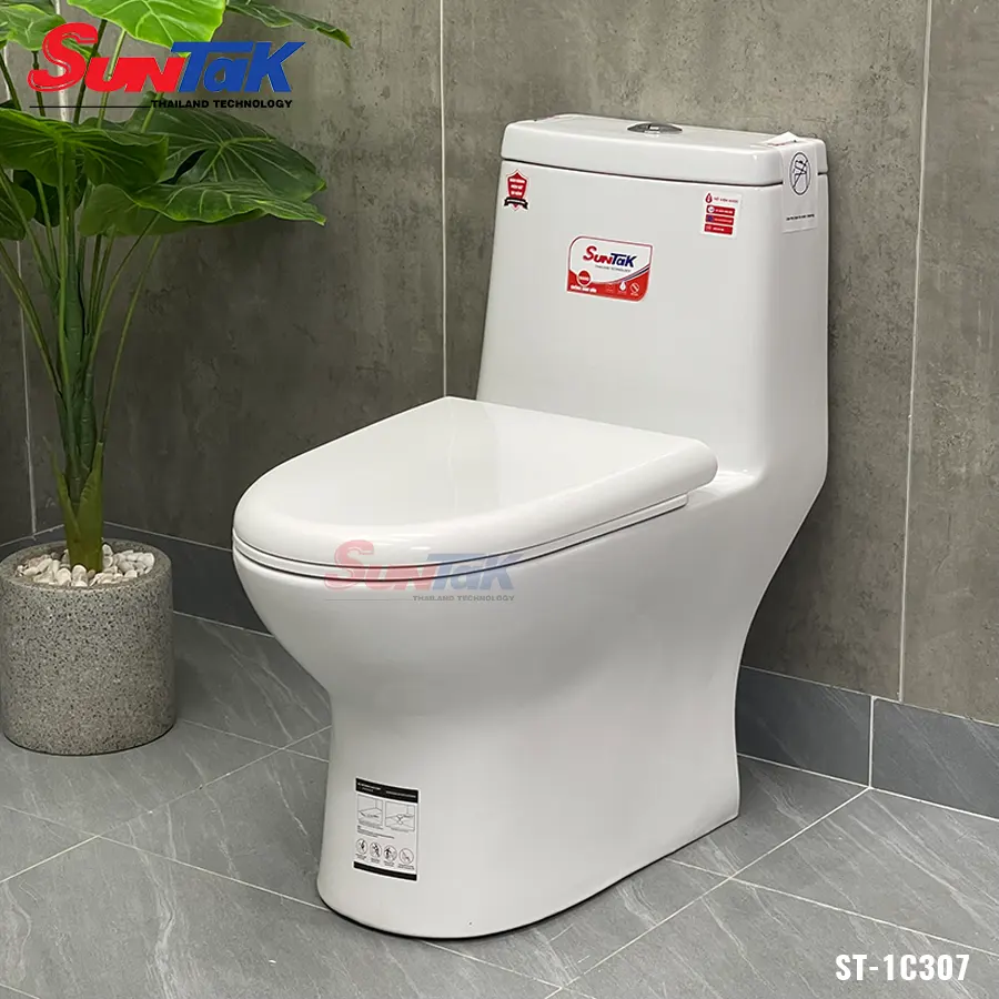 bồn cầu 1 khối trắng