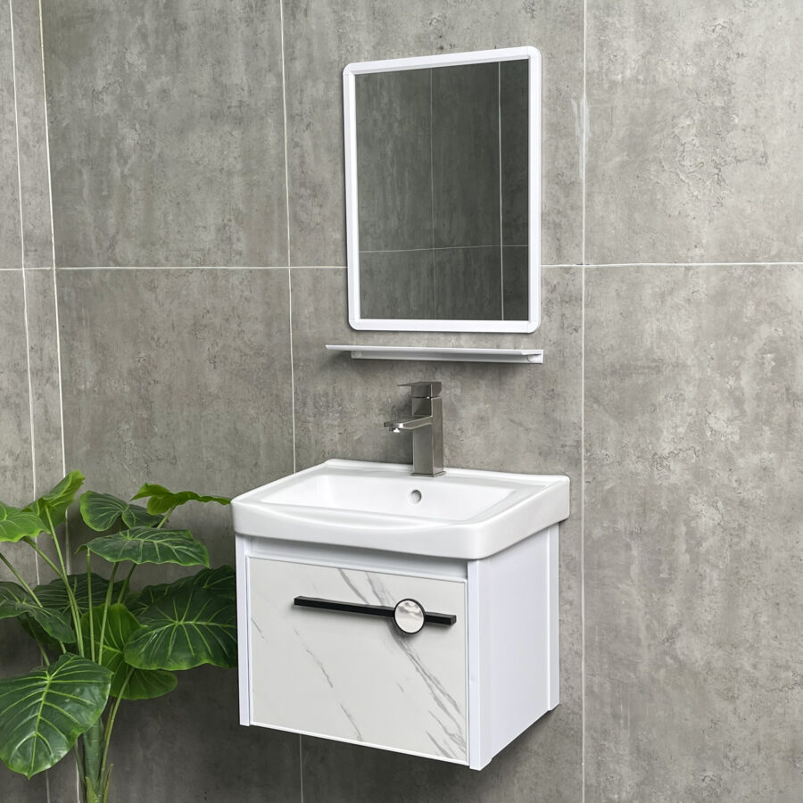 Tủ Lavabo Nhà Tắm Nhôm Vân Đá