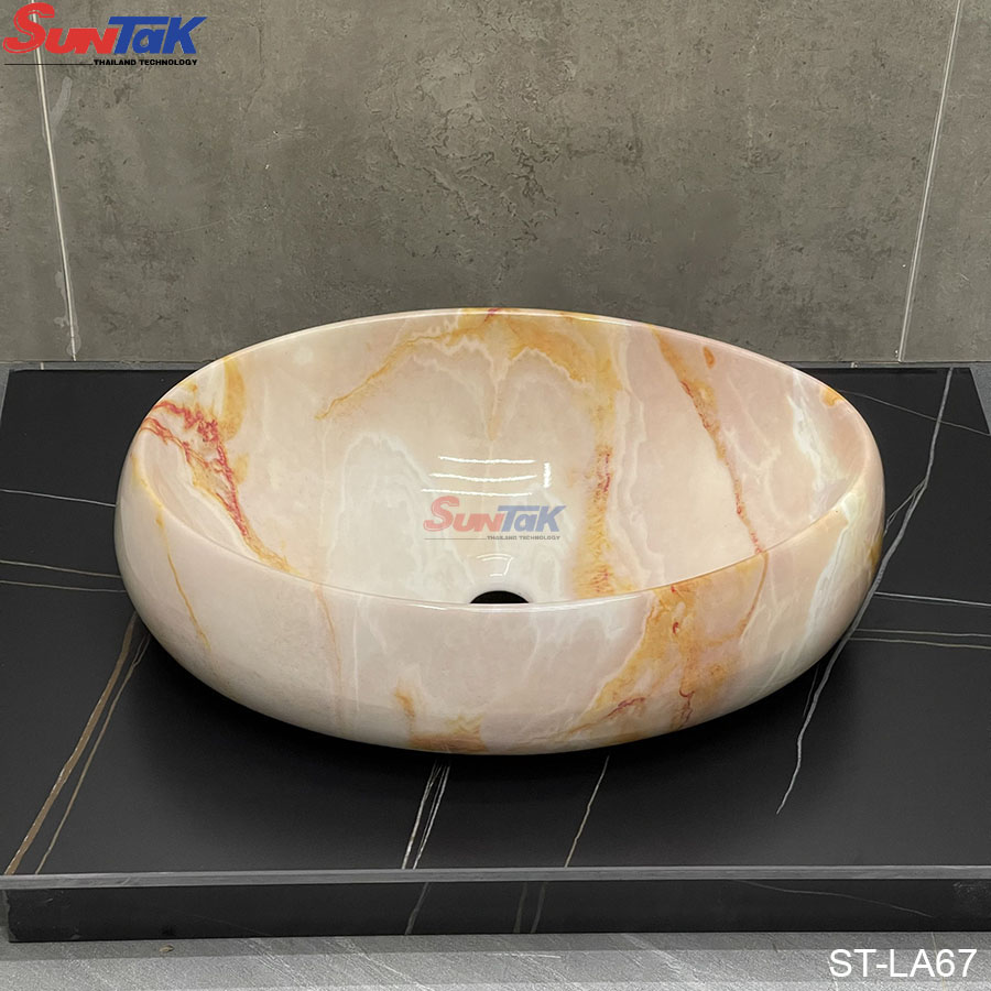 Lavabo Đặt Bàn Oval Vân Ngọc
