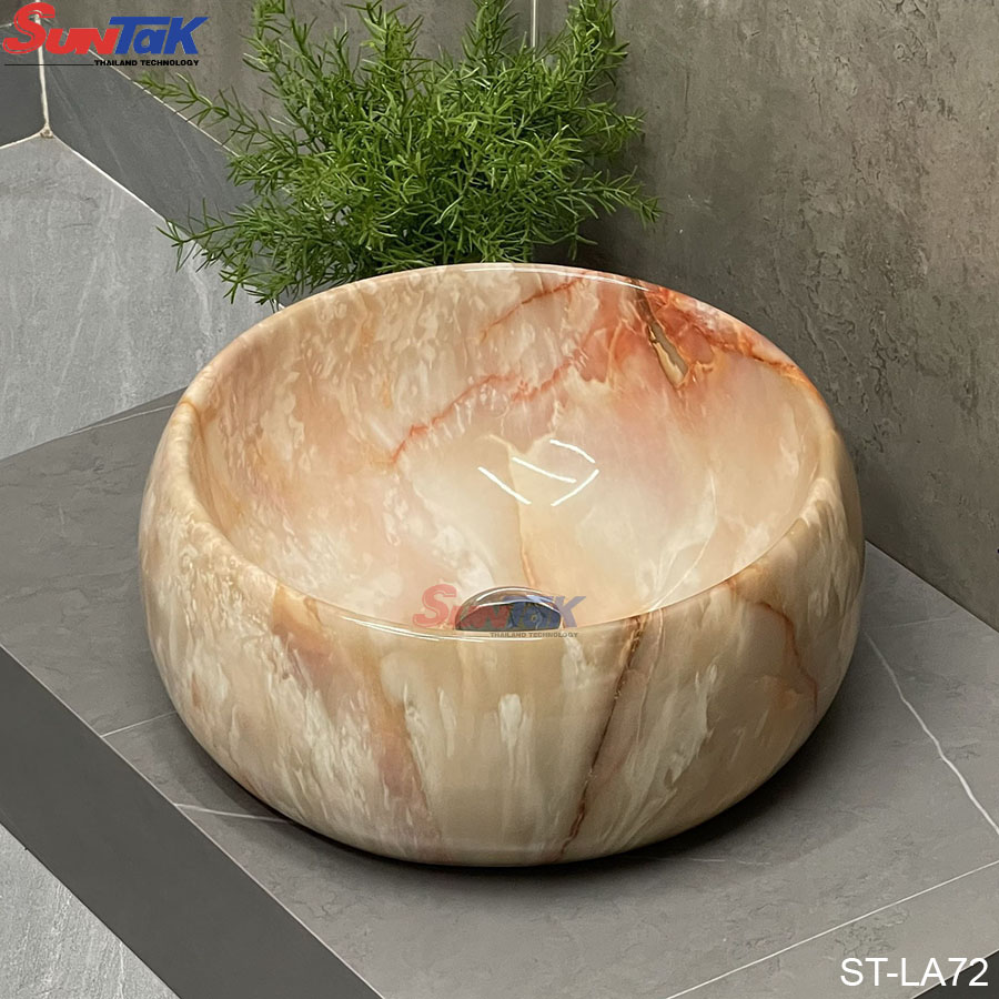 Lavabo Đặt Bàn Tròn Vân Ngọc