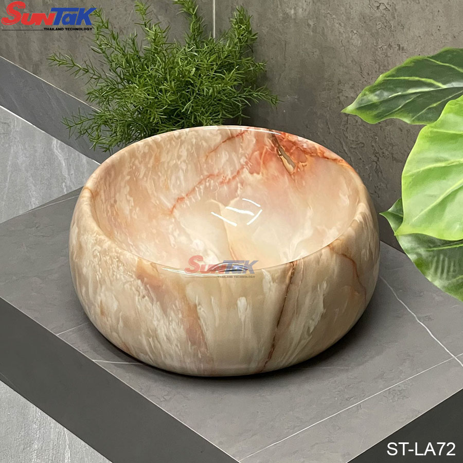 Lavabo Đặt Bàn Tròn Vân Ngọc