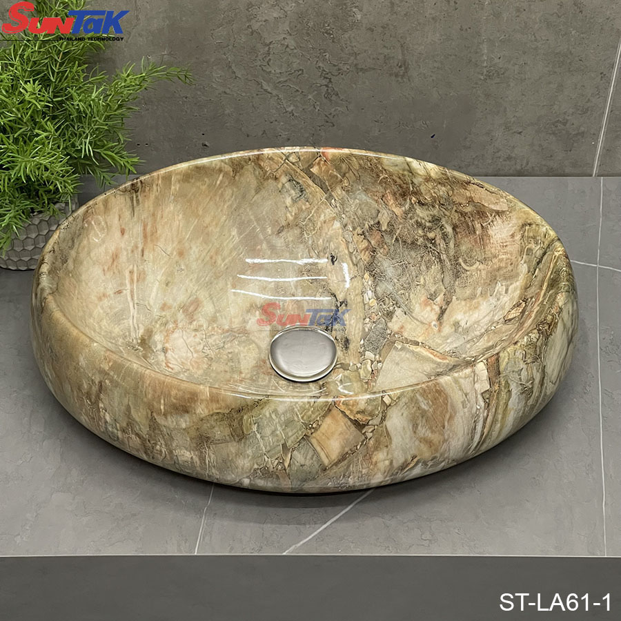 Lavabo Đặt Bàn Oval Vân Đá