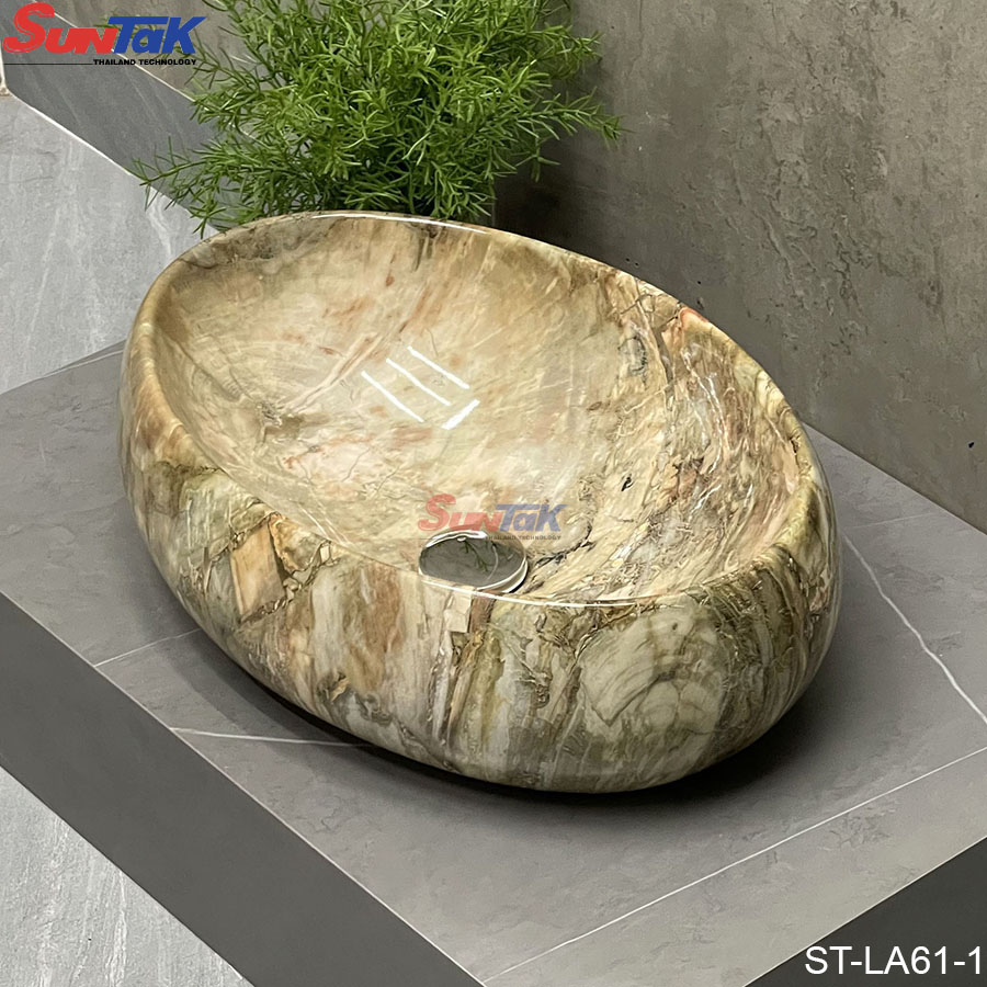 Lavabo Đặt Bàn Oval Vân Đá