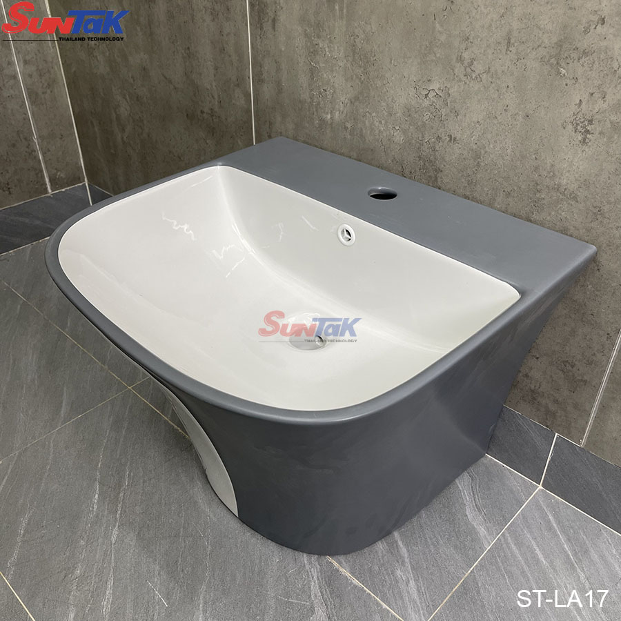 Lavabo Treo Tường Xám Vân Đá