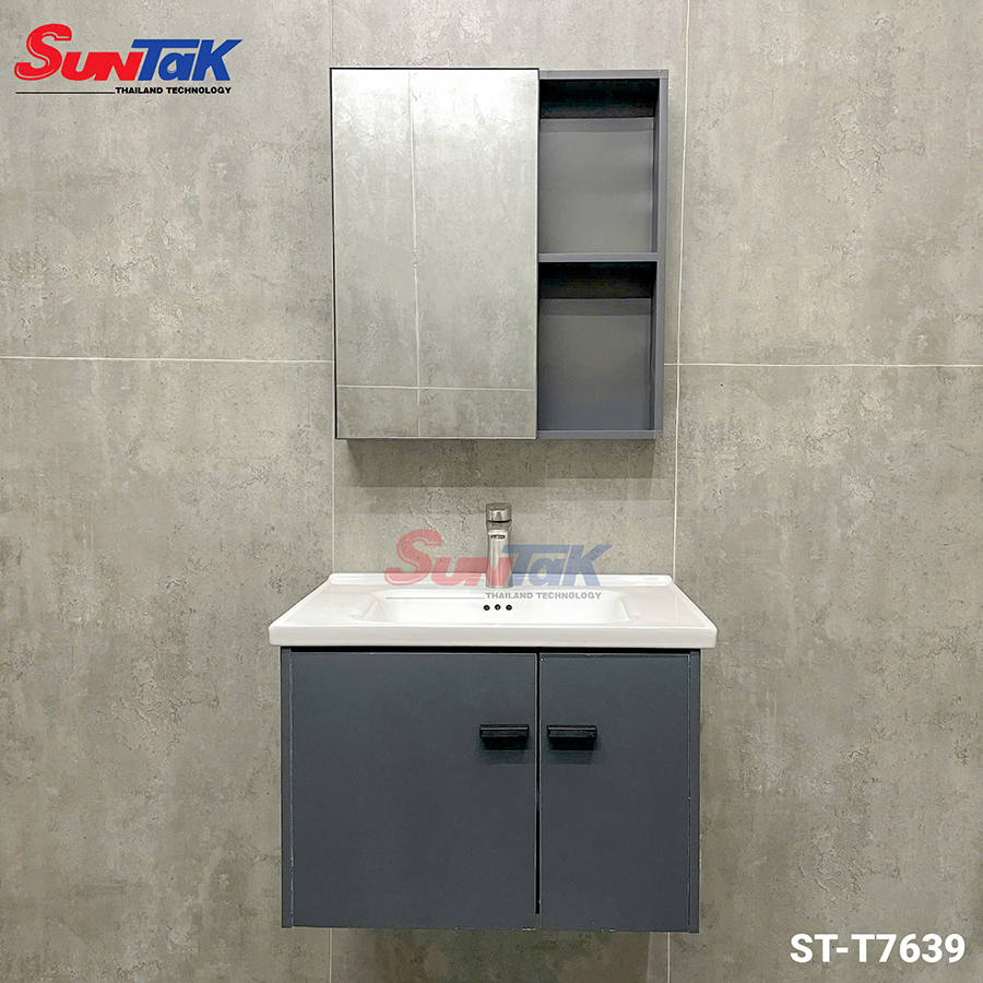 Tủ Lavabo Nhà Tắm Nhôm Tổ Ong Xám Đậm Cao Cấp ST-T7639