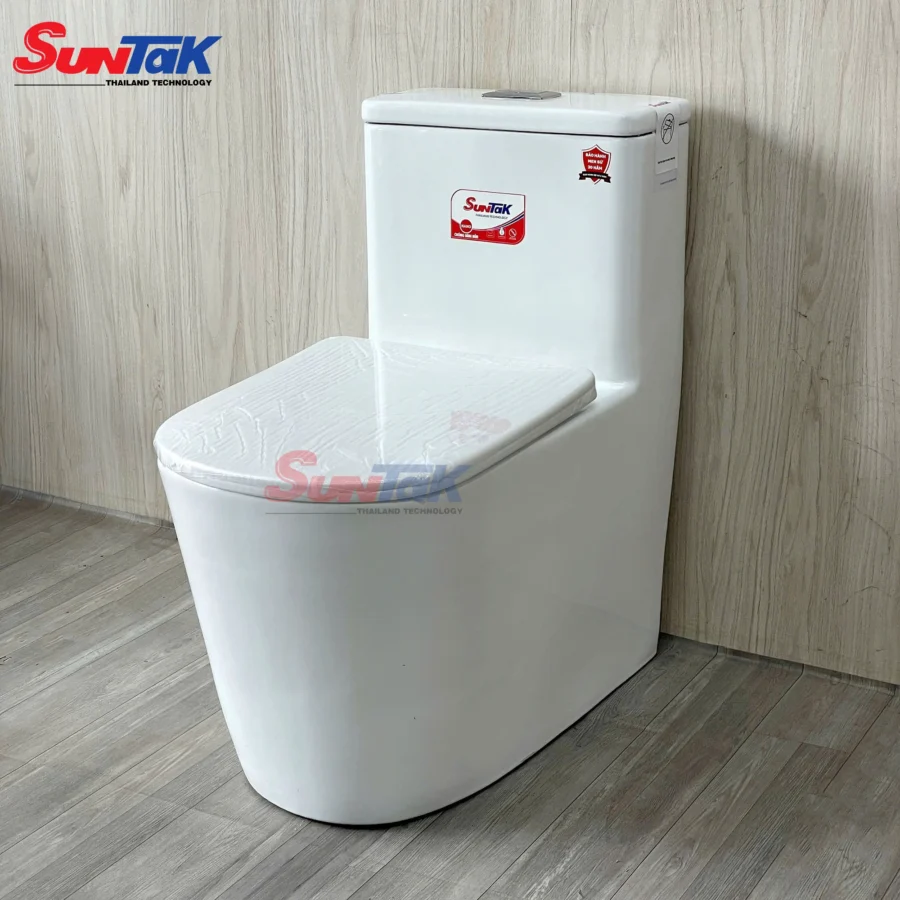 Bồn Cầu 1 Khối Trắng Nắp UF Cao Cấp ST-84