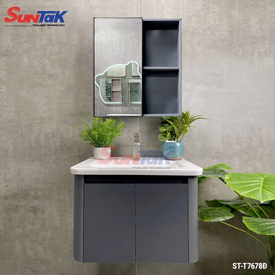 Tủ Lavabo Nhôm Đa Năng Màu Ghi Cao Cấp ST-T7678Đ
