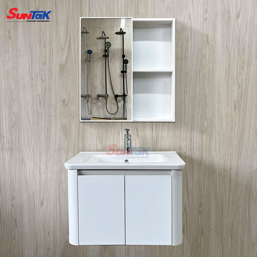 Tủ Lavabo Nhà Tắm Nhôm Màu Kem 60cm MTTN-